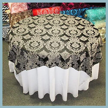 Round Tablecloth  Damask Flocking Taffeta 108'' Round - New Star Fabrics