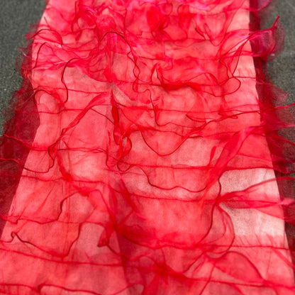 Ruffle Organza Fabric with Mesh  by the yard - New Star Fabrics