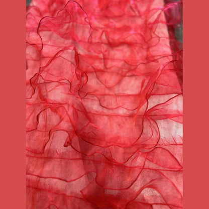 Ruffle Organza Fabric with Mesh  by the yard - New Star Fabrics