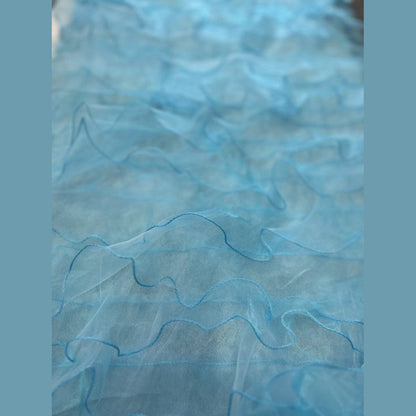 Ruffle Organza Fabric with Mesh  by the yard - New Star Fabrics