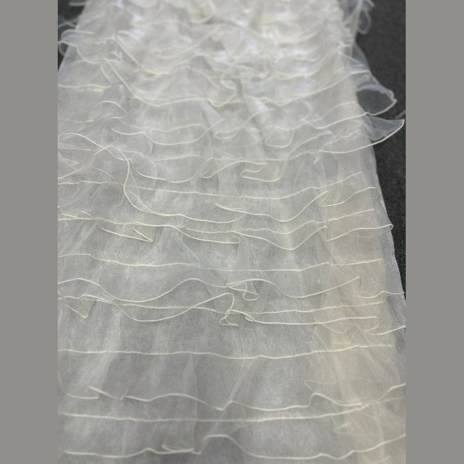 Ruffle Organza Fabric with Mesh  by the yard - New Star Fabrics