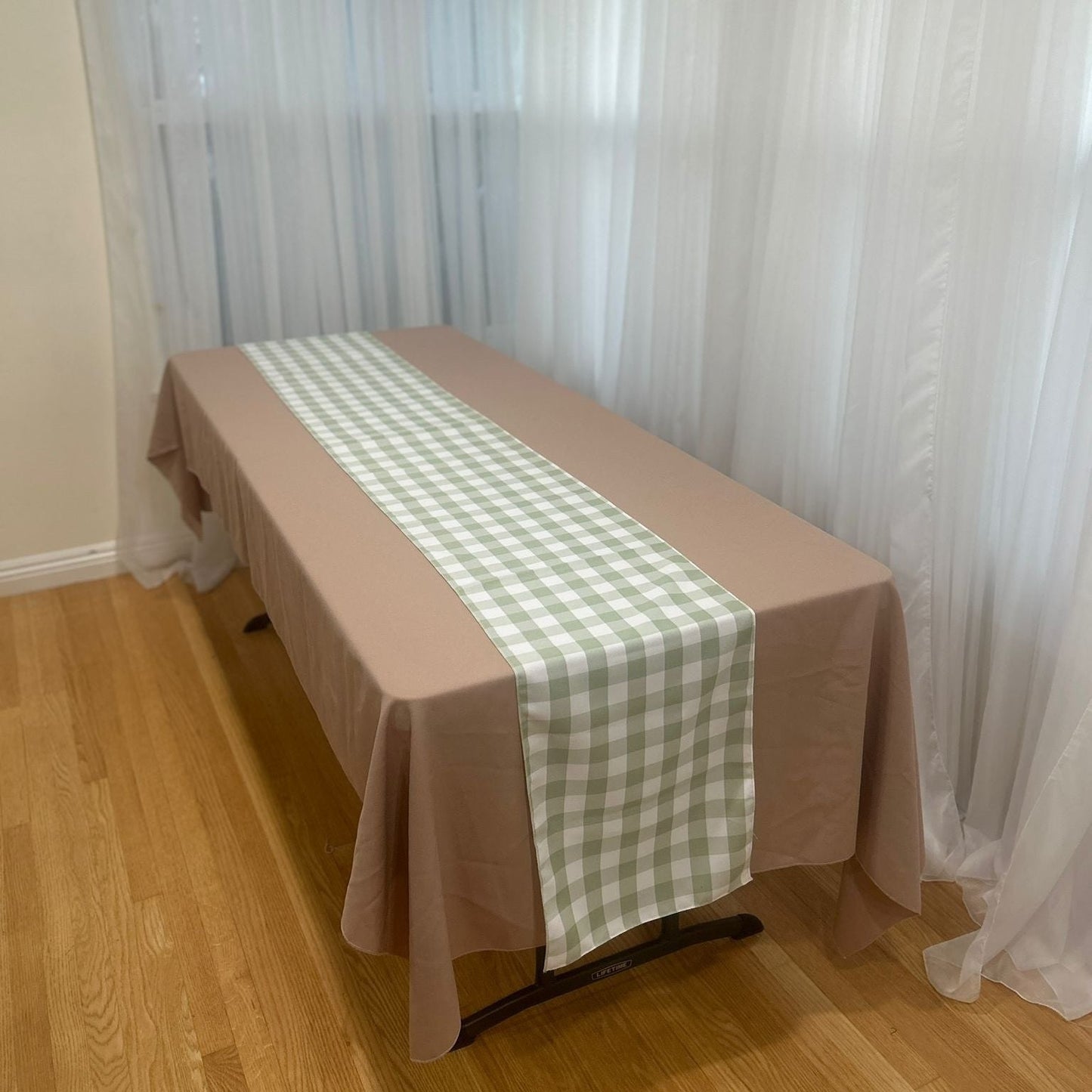 Polyester Buffalo Plaid Checkered Table Runner 14 Inches by 108 Inches