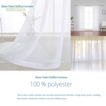 Sheer Voile Chiffon Curtain 115 W x 40 L - New Star Fabrics