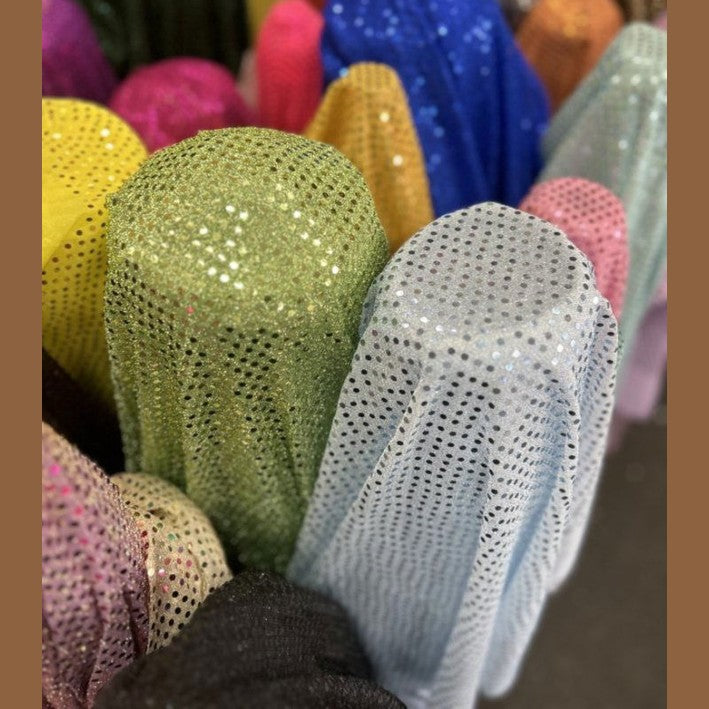 Small Dot Confetti Sequin Fabric - 45" Wide - Sold by the Yard - New Star Fabrics