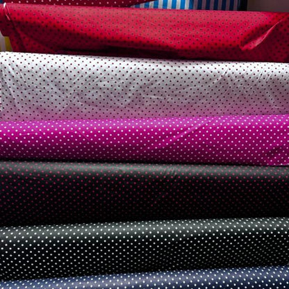 Small Polka Dot Poly Cotton Fabric 60 Inches Wide  by the yard - New Star Fabrics