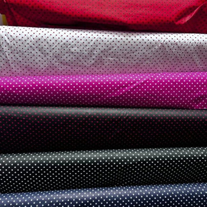 Small Polka Dot Poly Cotton Fabric 60 Inches Wide  by the yard - New Star Fabrics