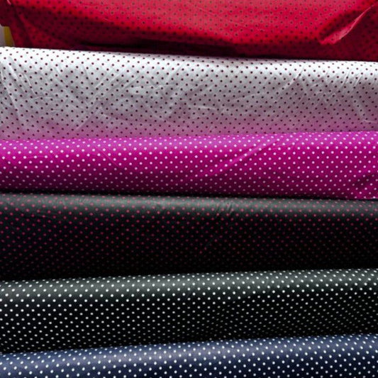 Small Polka Dot Poly Cotton Fabric 60 Inches Wide  by the yard - New Star Fabrics