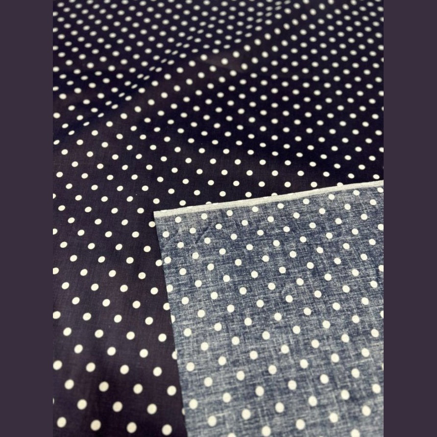 Small Polka Dot Poly Cotton Fabric 60 Inches Wide  by the yard - New Star Fabrics