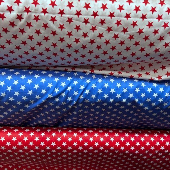 Star Print Poly Cotton Fabric  60 Inches Wide Fabric  by the yard - New Star Fabrics