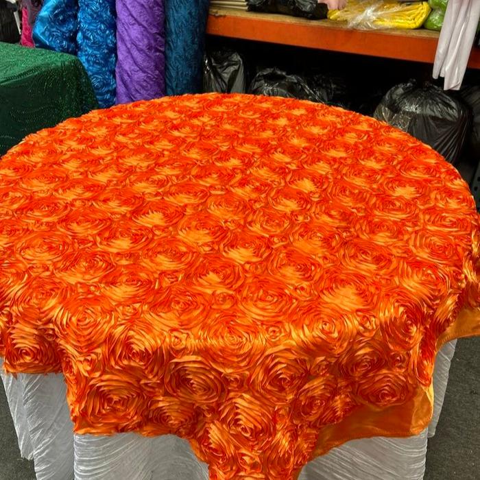 Table Overlay Rose Satin - 55 X 55 inches Square - New Star Fabrics