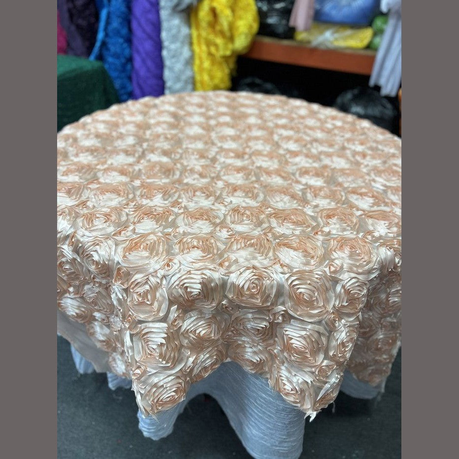 Table Overlay Rose Satin - 55 X 55 inches Square - New Star Fabrics