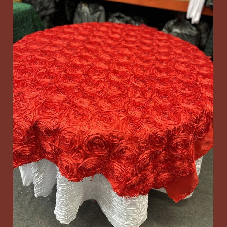 Table Overlay Rose Satin - 55 X 55 inches Square - New Star Fabrics