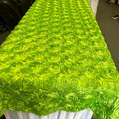 Tablecloth Rosette Satin Rectangle 55 X 108 inches - New Star Fabrics