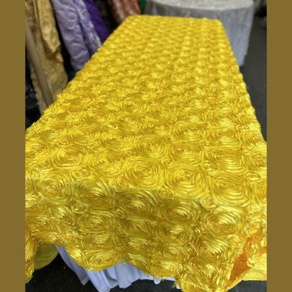 Tablecloth Rosette Satin Rectangle 55 X 108 inches - New Star Fabrics