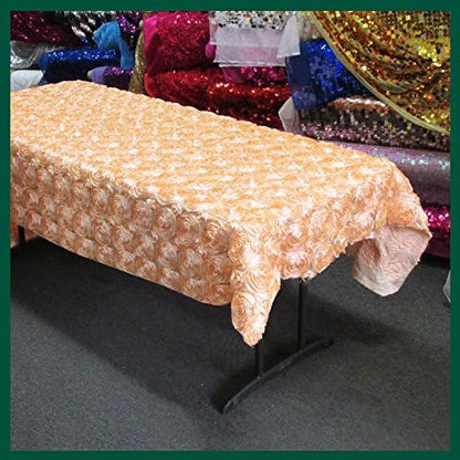 Tablecloth Rosette Satin Rectangle 55 X 108 inches - New Star Fabrics