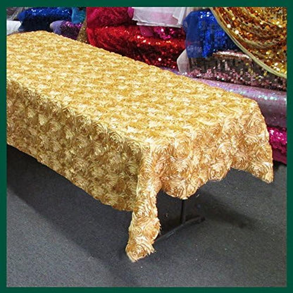 Tablecloth Rosette Satin Rectangle 55 X 108 inches - New Star Fabrics