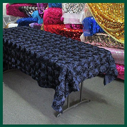 Tablecloth Rosette Satin Rectangle 55 X 108 inches - New Star Fabrics