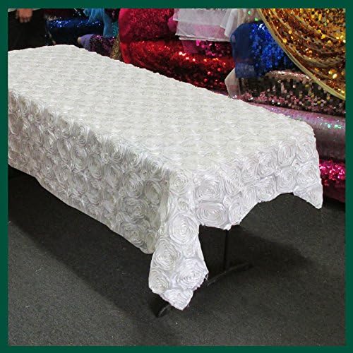 Tablecloth Rosette Satin Rectangle 55 X 108 inches - New Star Fabrics