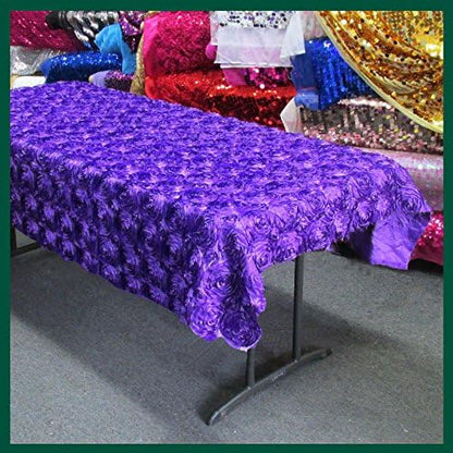 Tablecloth Rosette Satin Rectangle 55 X 108 inches - New Star Fabrics