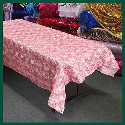 Tablecloth Rosette Satin Rectangle 55 X 108 inches - New Star Fabrics