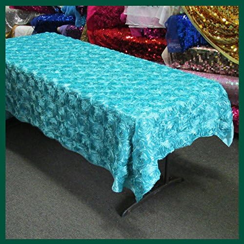 Tablecloth Rosette Satin Rectangle 55 X 108 inches - New Star Fabrics