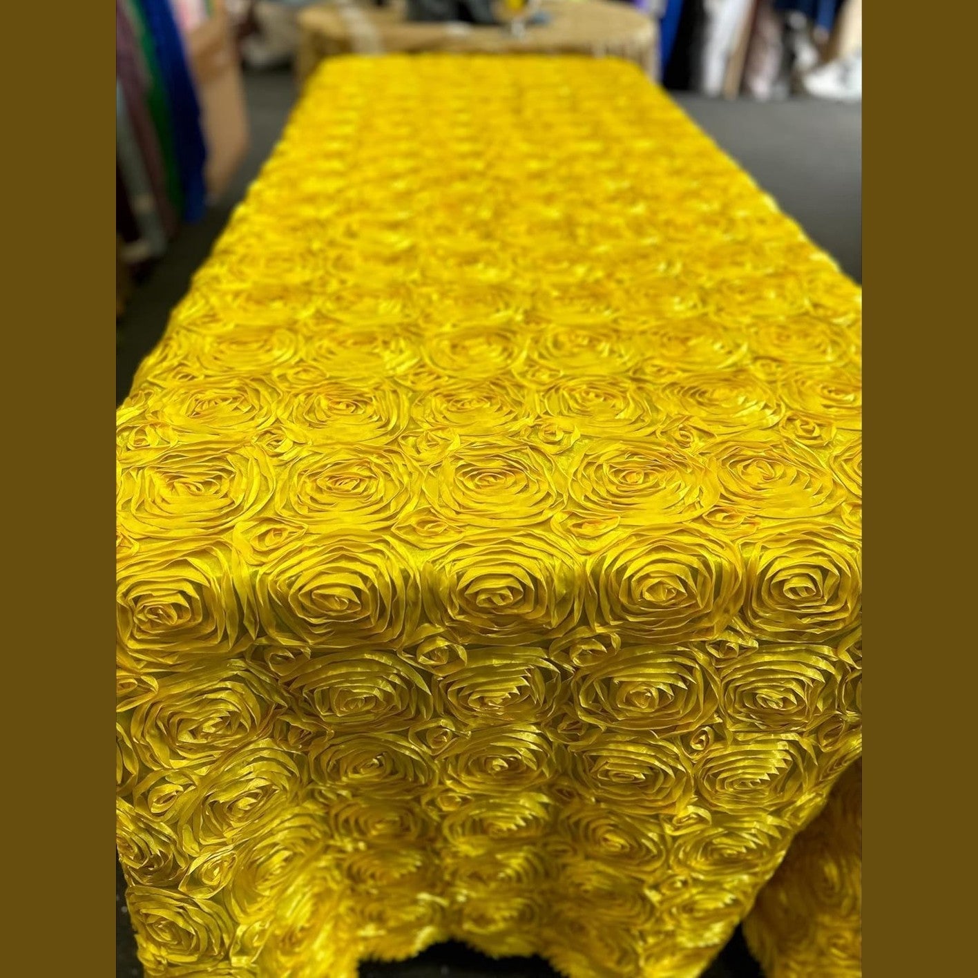 Tablecloth Rosette Satin Rectangle 55 X 108 inches - New Star Fabrics