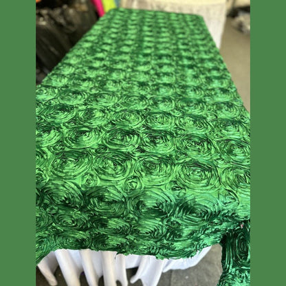 Tablecloth Rosette Satin Rectangle 55 X 108 inches - New Star Fabrics