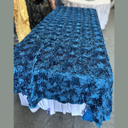 Tablecloth Rosette Satin Rectangle 55 X 108 inches - New Star Fabrics