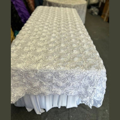 Tablecloth Rosette Satin Rectangle 55 X 108 inches - New Star Fabrics