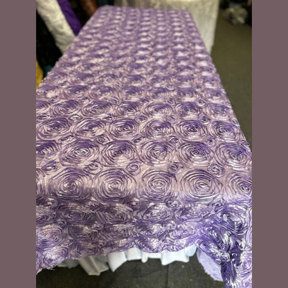 Tablecloth Rosette Satin Rectangle 55 X 108 inches - New Star Fabrics