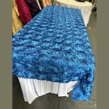 Tablecloth Rosette Satin Rectangle 55 X 108 inches - New Star Fabrics