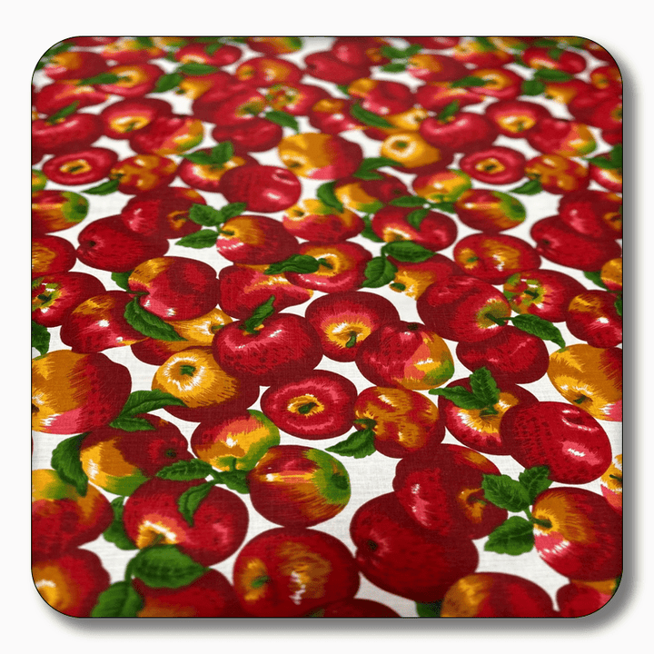 Apple Print Poly Cotton Fabric - Sold by the Yard
