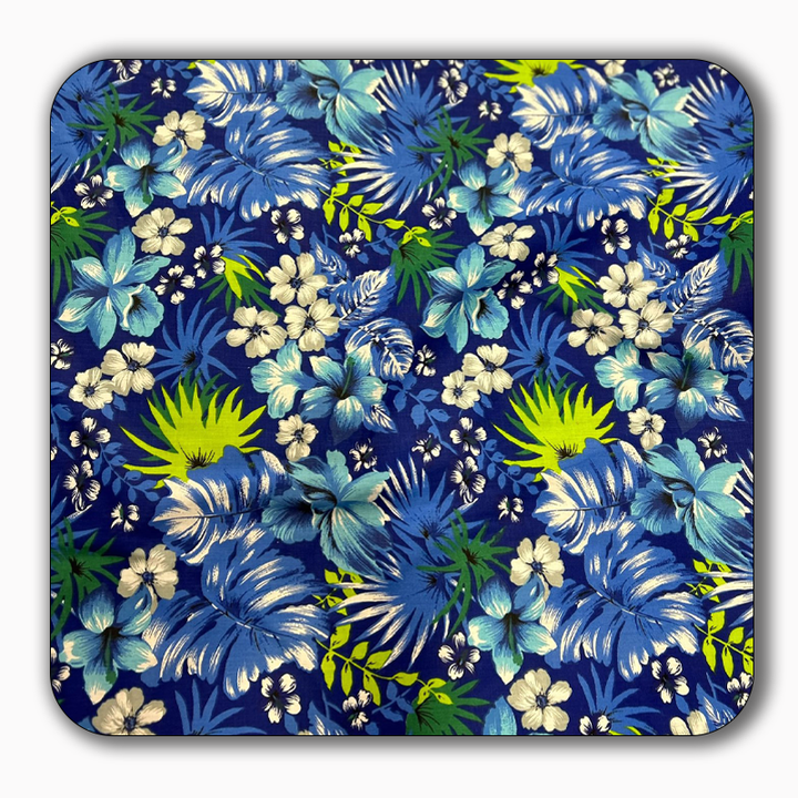 Hawaiian Print Poly Cotton Fabric - Sold by the Yard