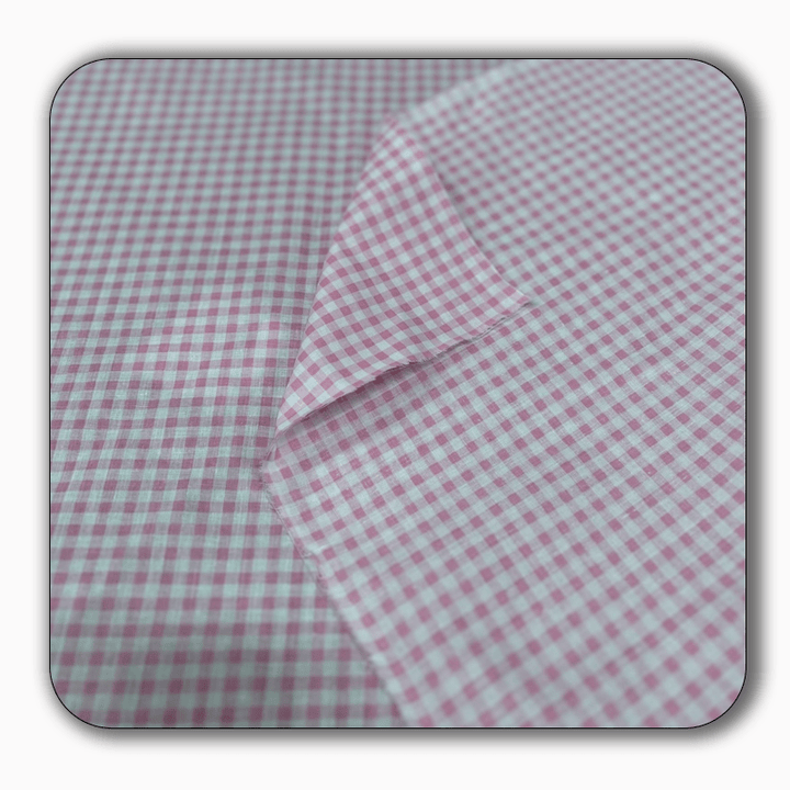 Checkered Print Poly Cotton Fabric 1" - Sold by the Yard