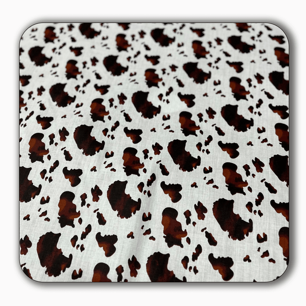 Cow Print Poly Cotton Fabric  - Sold by the Yard