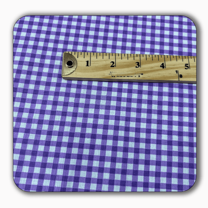 Checkered Print Poly Cotton Fabric 1" - Sold by the Yard