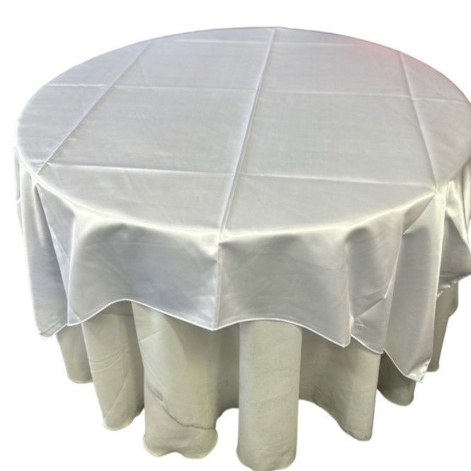 White Table Overlay Satin 58 X 58 Inches - New Star Fabrics