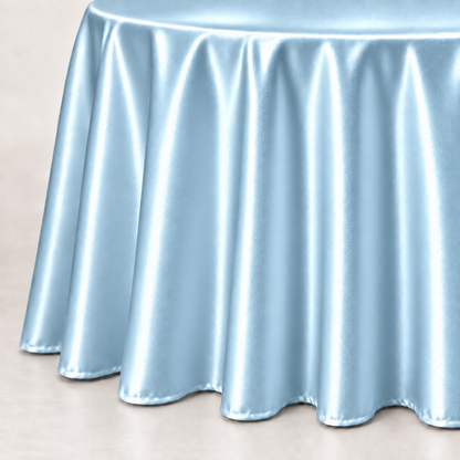 Bridal Satin Round Tablecloth - 120 Inch Linen
