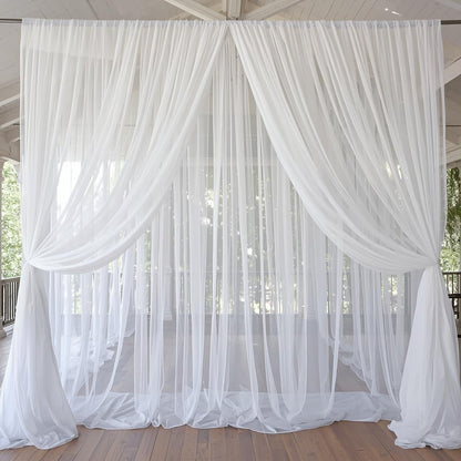 Voile Fabric White Polyester – 120” Wide, 10 Yard Continuous Pieces | Wedding & Event Draping | Free Shipping