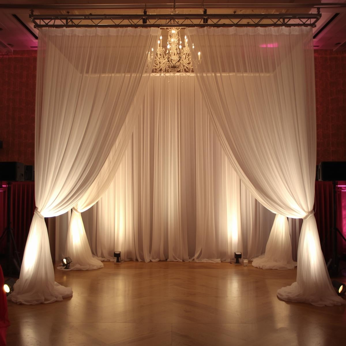 50 Yard Continuous Pieces White Voile Polyester Roll – 120” Wide Sheer Draping for Weddings & Backdrops | Free Shipping – Free Shipping