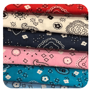 Bandana Print Poly Cotton Fabric - Sold by the Yard