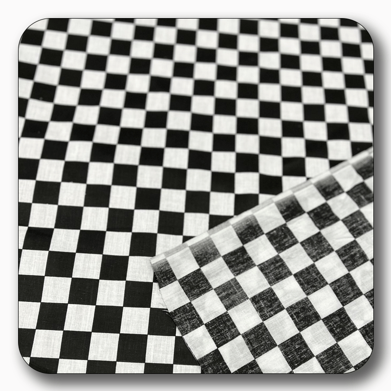 Checkered Print Poly Cotton Fabric 1