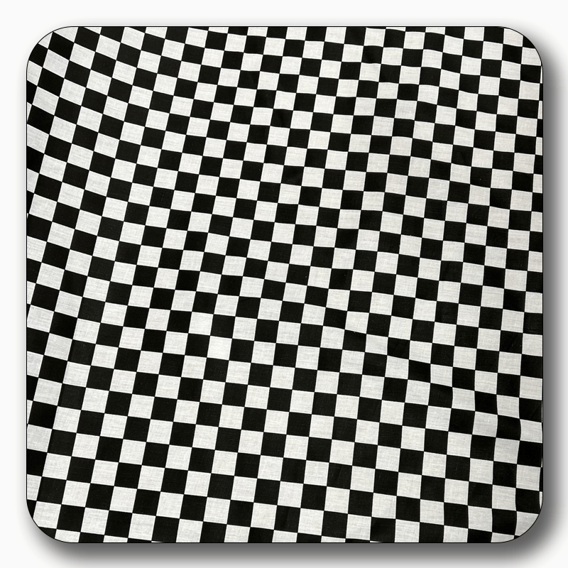 Checkered Print Poly Cotton Fabric 1" - Sold by the Yard