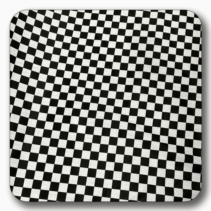 Checkered Print Poly Cotton Fabric 1" - Sold by the Yard