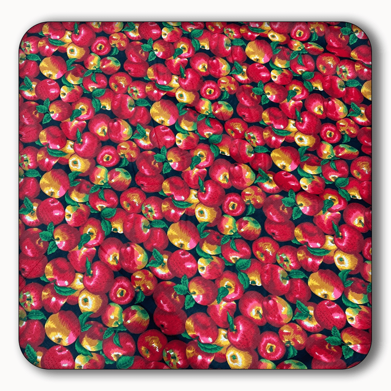 apple black cotton fabric
