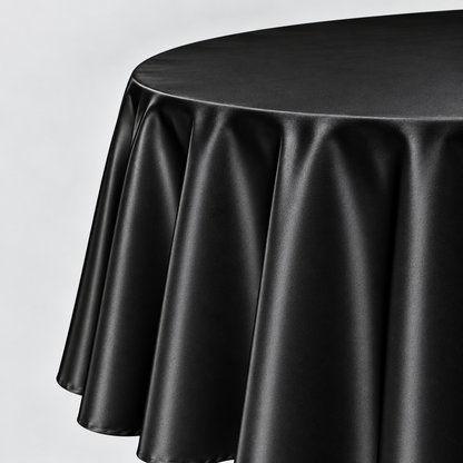 Bridal Satin Round Tablecloth - 120 Inch Linen