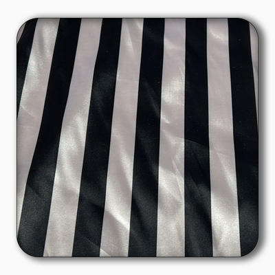 Striped Charmeuse Table Runner - Black/White