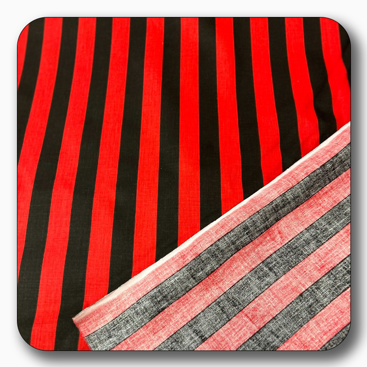 Stripe Print Poly Cotton Fabric 1" - Sold by the Yard