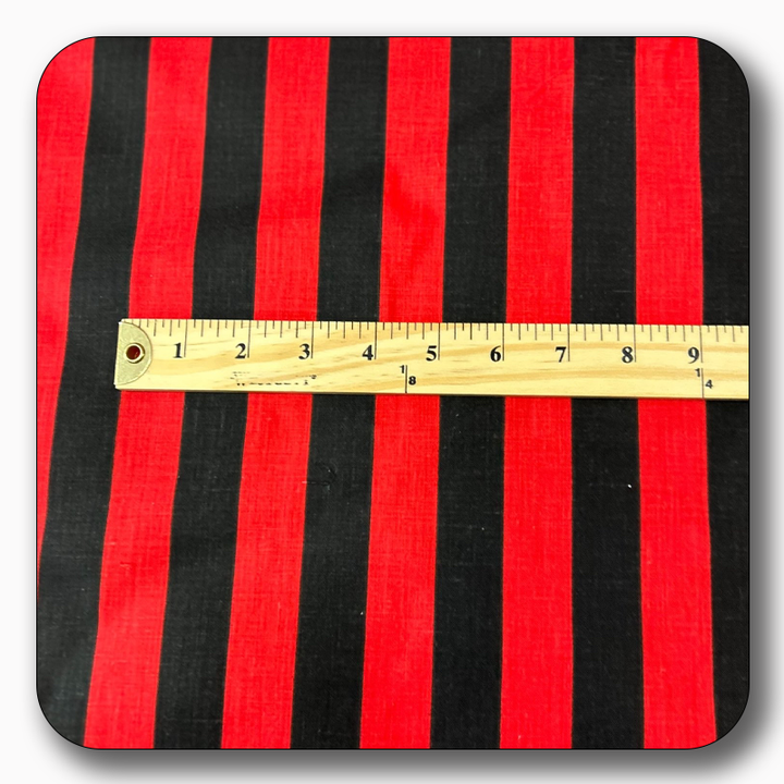 Stripe Print Poly Cotton Fabric 1" - Sold by the Yard