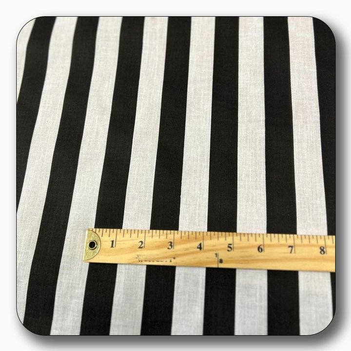 Stripe Print Poly Cotton Fabric 1" - Sold by the Yard